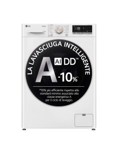 LG D4R7011TSWG Lavasciuga 11 6kg AI DD, Classe D, 1400 giri, TurboWash 360, Vapore, Wi-Fi