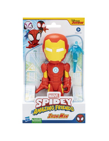 Marvel Spidey e I Suoi Fantastici Amici - Mega Iron Man, action figure da 22,5 cm, giocattolo prescolare, per bambini dai 3