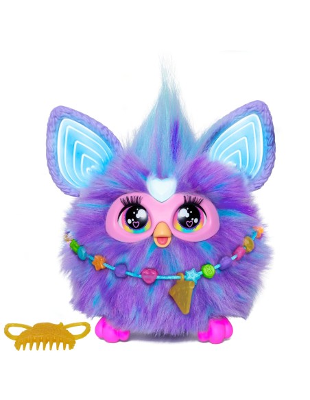 Furby Viola, giocattolo di peluche, con attivazione vocale, 15 accessori di moda, giocattoli interattivi, dai 6 anni in su