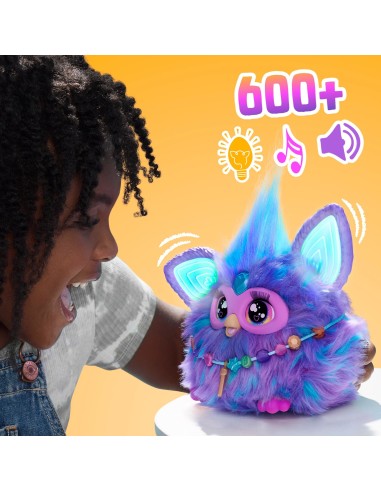 Furby Viola, giocattolo di peluche, con attivazione vocale, 15 accessori di moda, giocattoli interattivi, dai 6 anni in su