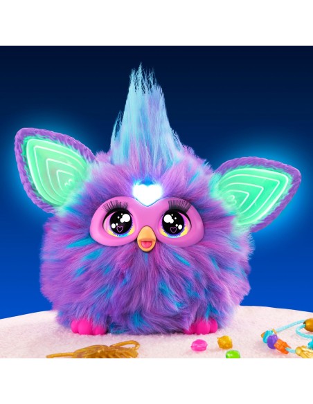 Furby Viola, giocattolo di peluche, con attivazione vocale, 15 accessori di moda, giocattoli interattivi, dai 6 anni in su