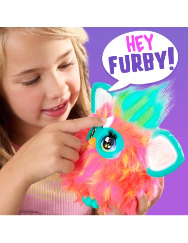 Furby Corallo, giocattolo di peluche, con attivazione vocale, 15 accessori di moda, giocattoli interattivi, dai 6 anni in su