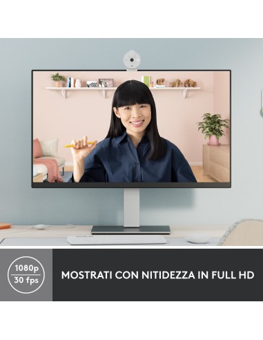 Logitech Brio 300 webcam 2 MP 1920 x 1080 Pixel USB-C Bianco