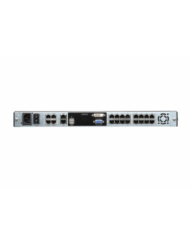 ATEN Switch KVM over IP LCD a due binari Multi-Interface Cat 5 a 16 porte per 1 accesso locale remoto