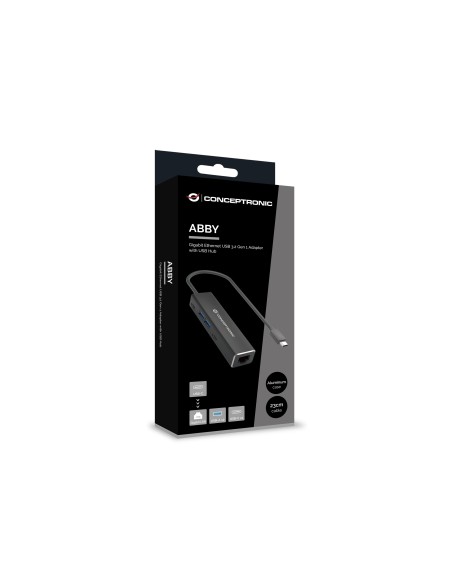 Conceptronic ABBY13B replicatore di porte e docking station per laptop Cablato USB 3.2 Gen 1 (3.1 Gen 1) Type-C Grigio