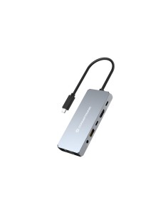 Conceptronic DONN22G replicatore di porte e docking station per laptop Cablato USB 3.2 Gen 2 (3.1 Gen 2) Type-C Grigio