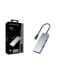 Conceptronic DONN22G replicatore di porte e docking station per laptop Cablato USB 3.2 Gen 2 (3.1 Gen 2) Type-C Grigio 2