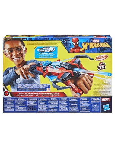 Nerf Marvel Spider-Man Marvel, blaster Strike 'N Splash di Spider-Man, giocattoli di supereroi, soaker di Spider-Man