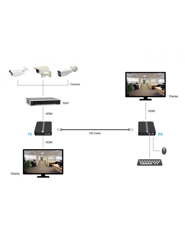LevelOne HVE-8110 estensore KVM Trasmettitore e ricevitore AV