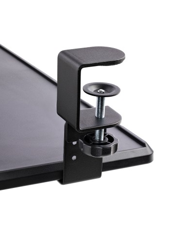 StarTech.com Porta tastiera estraibile per scrivania Ripiano estraibile ergonomico per tastiera con morsetto a C, Mensola