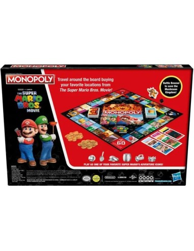 Monopoly - Super Mario Bros Edizione ispirata al film, gioco da tavolo per bambini e bambine, contiene la pedina di Bowser