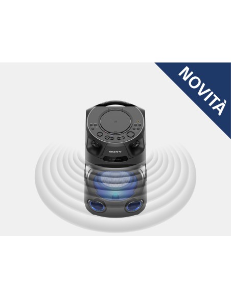 Sony MHC-V13 - Altoparlante Bluetooth All in One con JET BASS BOOSTER, Effetti Luminosi, Lettore CD, USB, Nero