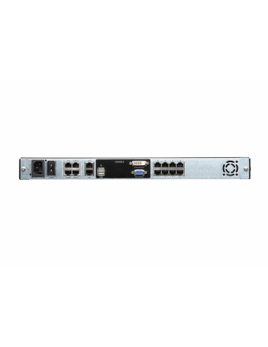 ATEN Switch KVM over IP LCD a due binari Multi-Interface Cat 5 a 8 porte per 1 accesso locale remoto