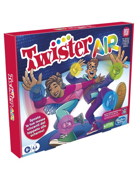 Hasbro Gaming Gioco Twister Air, gioco Twister con app per realtà aumentata, si collega a dispositivi smart, giochi attivi per