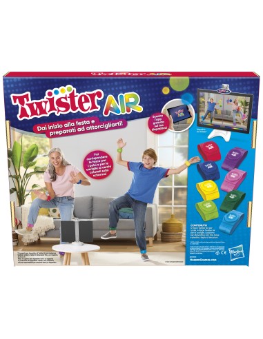 Hasbro Gaming Gioco Twister Air, gioco Twister con app per realtà aumentata, si collega a dispositivi smart, giochi attivi per