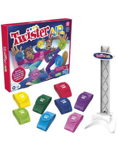 Hasbro Gaming Gioco Twister Air, gioco Twister con app per realtà aumentata, si collega a dispositivi smart, giochi attivi per