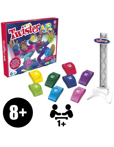 Hasbro Gaming Gioco Twister Air, gioco Twister con app per realtà aumentata, si collega a dispositivi smart, giochi attivi per