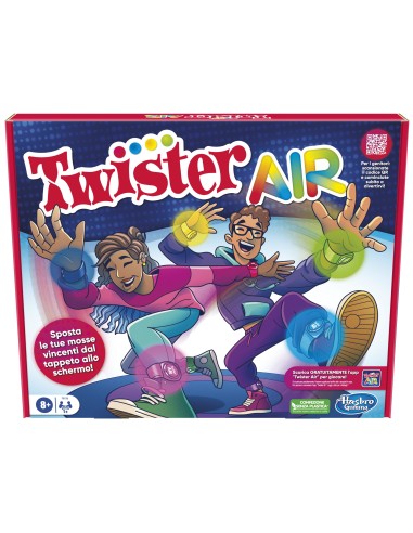 Hasbro Gaming Gioco Twister Air, gioco Twister con app per realtà aumentata, si collega a dispositivi smart, giochi attivi per