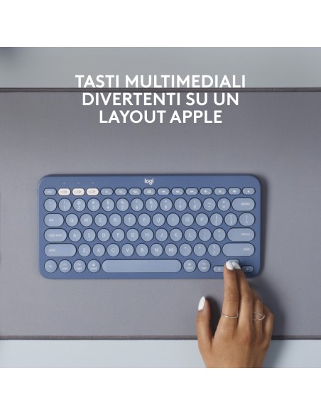 Logitech K380 for Mac tastiera Bluetooth QWERTY Italiano Blu