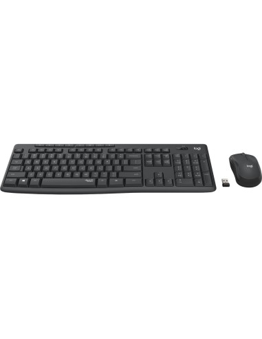 Logitech MK295 Silent Wireless Combo tastiera Mouse incluso USB QWERTY Inglese Grafite