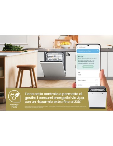 Samsung DW60CG880B00 Lavastoviglie da incasso a scomparsa totale Serie 8700 14 coperti A Terzo cesto per posate