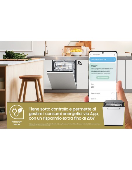 Samsung DW60CG880B00 Lavastoviglie da incasso a scomparsa totale Serie 8700 14 coperti A Terzo cesto per posate