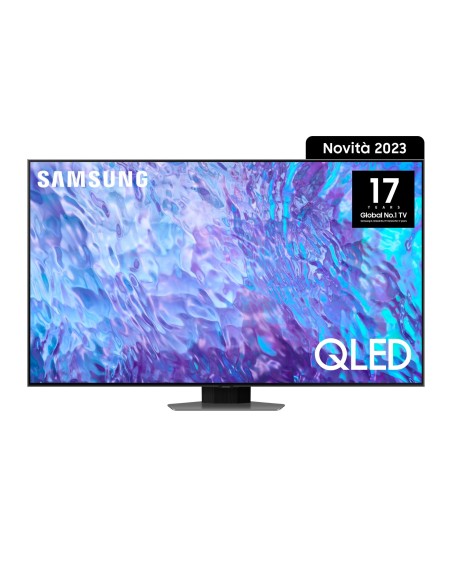 Samsung Series 8 TV QE98Q80CATXZT QLED 4K, Smart TV 98" Processore Neural Quantum 4K, SuperSlim Design, Carbon Silver 2023