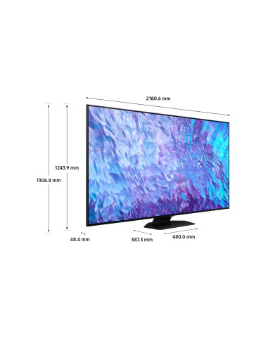 Samsung Series 8 TV QE98Q80CATXZT QLED 4K, Smart TV 98" Processore Neural Quantum 4K, SuperSlim Design, Carbon Silver 2023