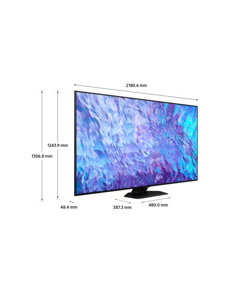 Samsung Series 8 TV QE98Q80CATXZT QLED 4K, Smart TV 98" Processore Neural Quantum 4K, SuperSlim Design, Carbon Silver 2023