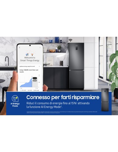 Samsung RB34C775CB1 frigorifero Combinato EcoFlex Libera installazione con congelatore Wifi 1.85m 344 L con rivestimento in