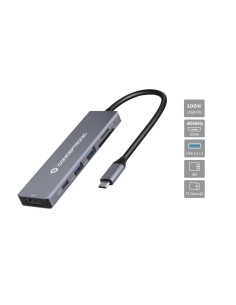 Conceptronic DONN23G replicatore di porte e docking station per laptop Cablato USB 3.2 Gen 1 (3.1 Gen 1) Type-C Grigio 2