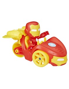 Marvel Spidey e I Suoi Fantastici Amici, set Iron Racer, action figure, veicolo e accessorio