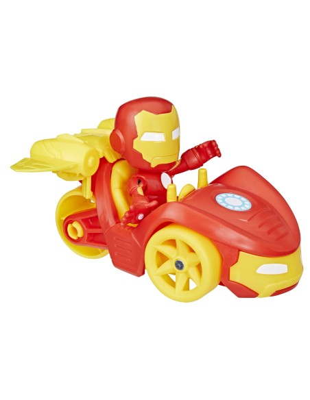 Marvel Spidey e I Suoi Fantastici Amici, set Iron Racer, action figure, veicolo e accessorio