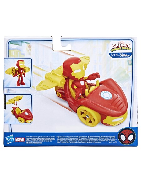 Marvel Spidey e I Suoi Fantastici Amici, set Iron Racer, action figure, veicolo e accessorio