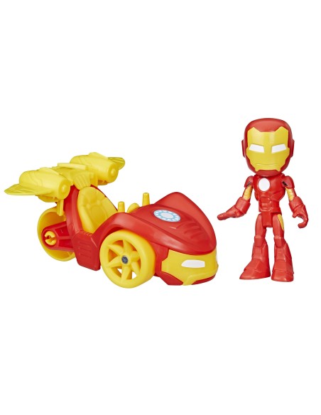 Marvel Spidey e I Suoi Fantastici Amici, set Iron Racer, action figure, veicolo e accessorio