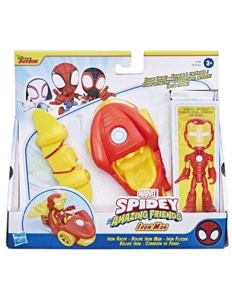 Marvel Spidey e I Suoi Fantastici Amici, set Iron Racer, action figure, veicolo e accessorio