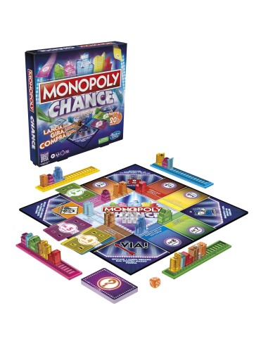 Monopoly Chance - gioco da tavolo, gioco per famiglie di veloce da 2 a 4 giocatori, 20 min. circa