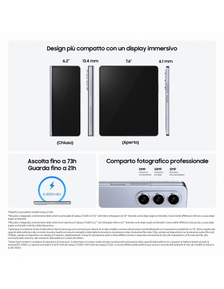 Samsung Galaxy Z Fold5 RAM 12GB Display 6,2" 7,6" Dynamic AMOLED 2X Icy Blue 256GB
