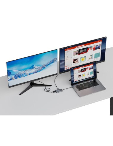 Conceptronic DONN21G replicatore di porte e docking station per laptop Cablato USB 3.2 Gen 1 (3.1 Gen 1) Type-C Grigio