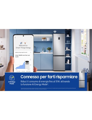Samsung Frigorifero Combinato EcoFlex AI 1.85m 344L RB34C670DSA
