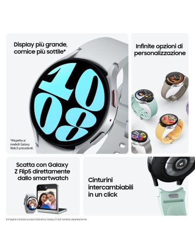 Samsung Galaxy Watch6 Smartwatch Analisi del Sonno Ghiera Touch in Alluminio 44mm Graphite