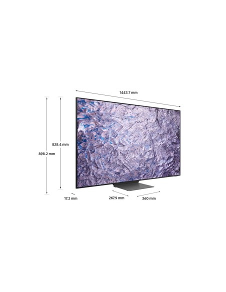 Samsung Series 8 TV QE65QN800CTXZT Neo QLED 8K, Smart TV 65" Processore Neural Quantum 8K, Dolby Atmos e OTS+, Titan Black 2023