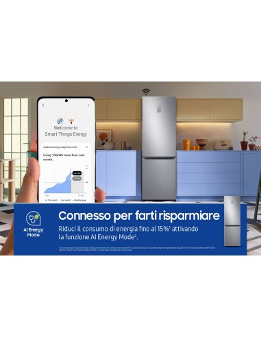 Samsung RB34C775CS9 frigorifero Combinato EcoFlex AI 1.85m 344L Libera installazione con congelatore Wifi 1,85m 344 L con