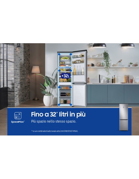Samsung RB34C775CS9 frigorifero Combinato EcoFlex AI 1.85m 344L Libera installazione con congelatore Wifi 1,85m 344 L con