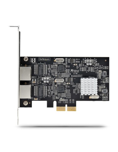 StarTech.com Scheda di rete 2.5 Gigabit a 2 porte - Scheda Ethernet PCIe da 2,5 Gbps NBASE-T, Intel I225-V, Scheda di rete per