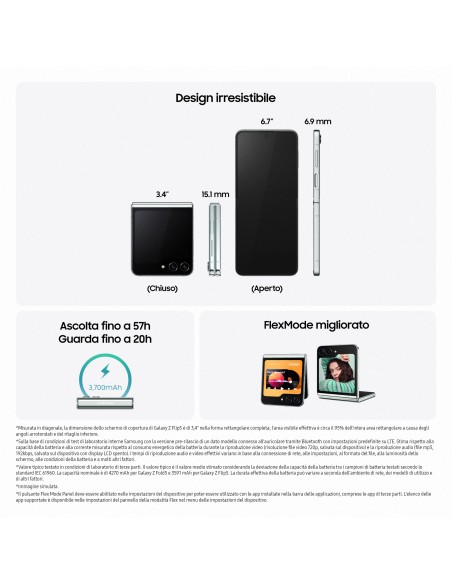 Samsung Galaxy Z Flip5 RAM 8GB Display 3,4" Super AMOLED 6,7" Dynamic AMOLED 2X Cream 512GB