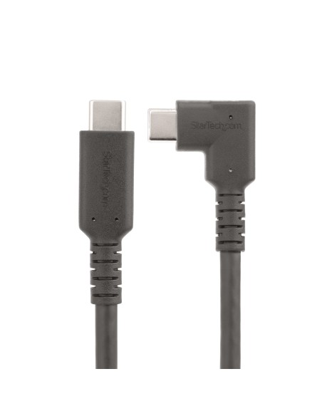StarTech.com Cavo USB-C angolare robusto da 2 m, USB 3.2 Gen 1 (5 Gbps), cavo di trasferimento dati USB type-C ad angolo retto,