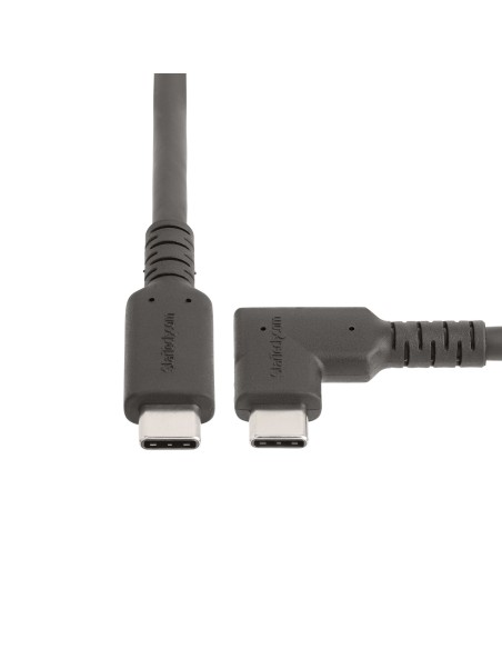StarTech.com Cavo USB-C angolare robusto da 2 m, USB 3.2 Gen 1 (5 Gbps), cavo di trasferimento dati USB type-C ad angolo retto,