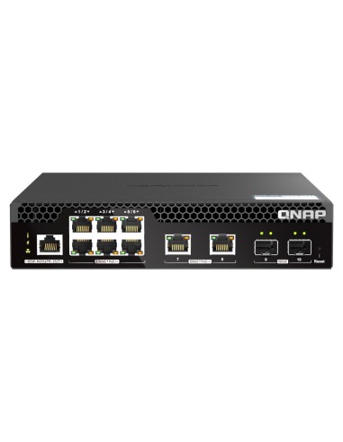 QNAP QSW-M2106PR-2S2T switch di rete Gestito L2 10G Ethernet (100 1000 10000) Supporto Power over Ethernet (PoE) 1U Nero