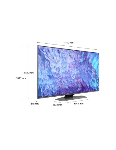Samsung Series 8 TV QE50Q80CATXZT QLED 4K, Smart TV 50" Processore Neural Quantum 4K, Dolby Atmos e OTS Lite, Carbon Silver 2023